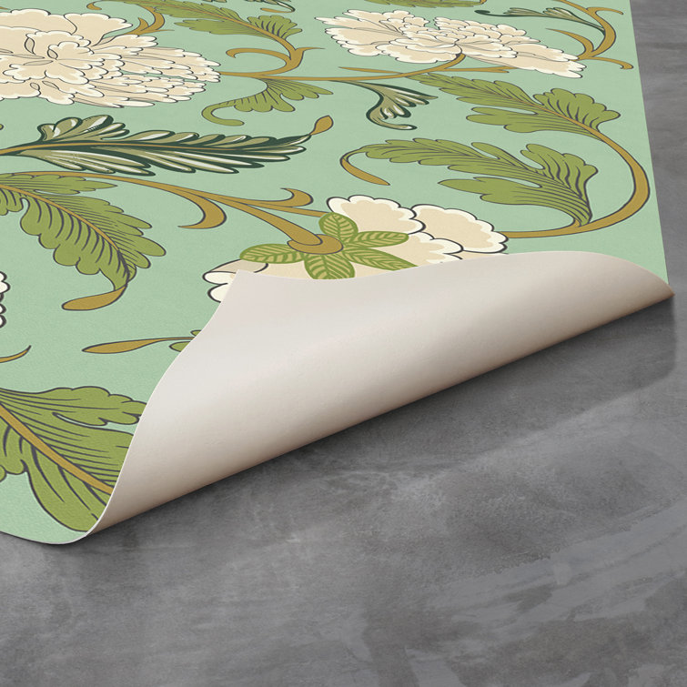 Red Barrel Studio® Haymark Vinyl Green/Gray/Cream Rug Wayfair